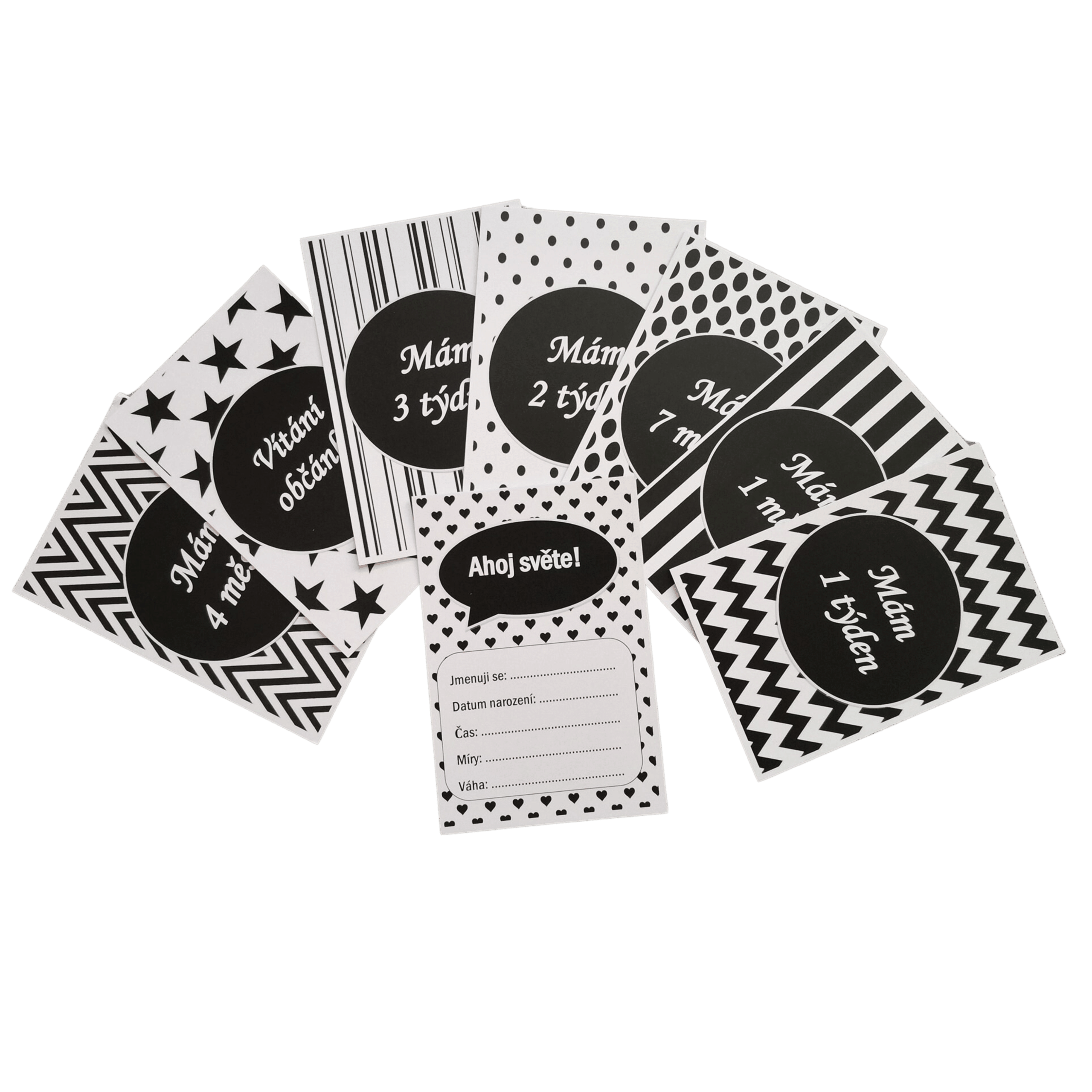 Milníkové kartičky mix pozadí